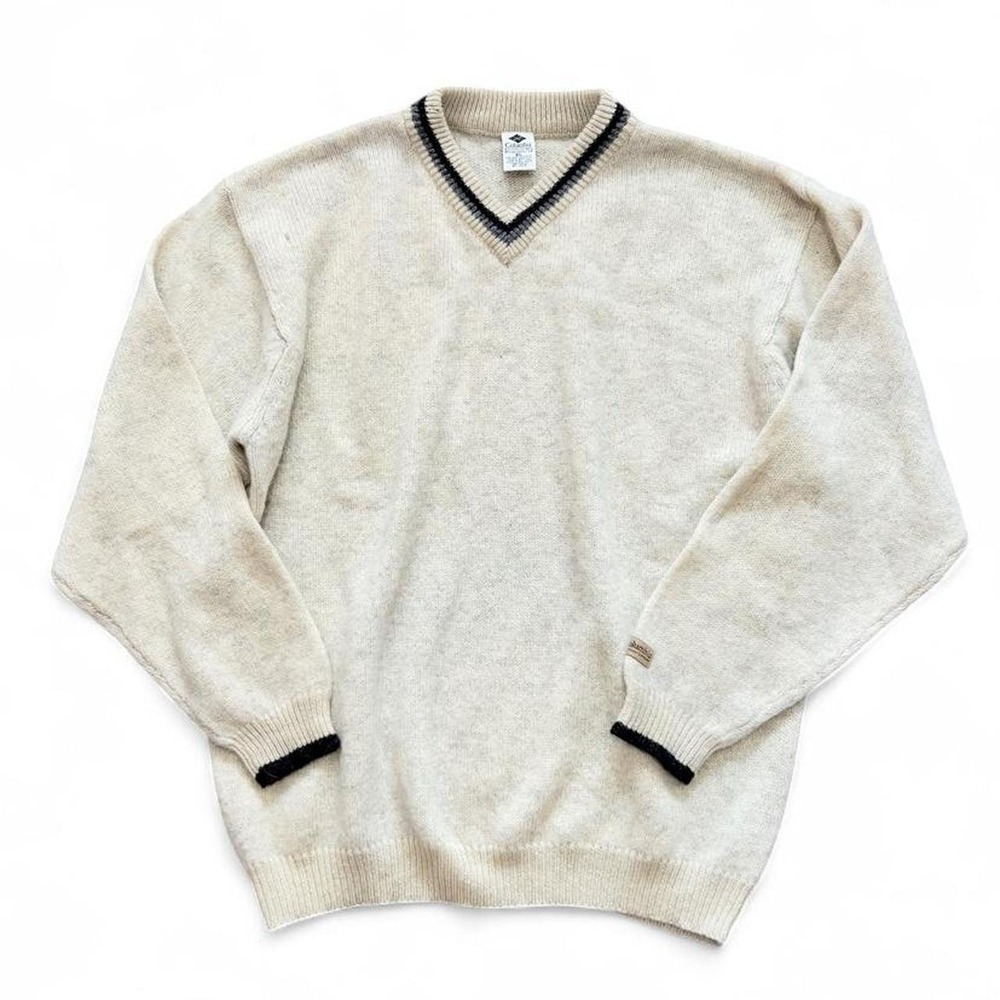 Vintage Men's Columbia 100% Shetland Wool Pullover Knit Sweater XL Gorpcore
